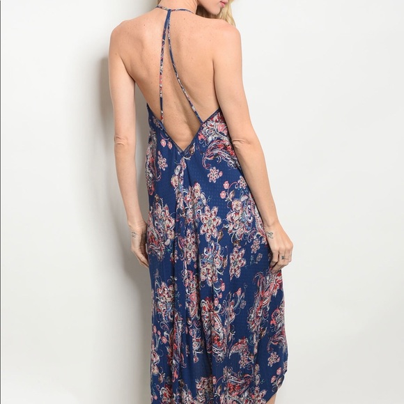 Emma Floral Maxi Dress In Blue - Picture 2 of 2